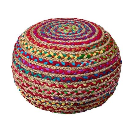 LR HOME LR Home POUFS99705MLT2014 Boho Beauty Braided Pouf Ottoman POUFS99705MLT2014